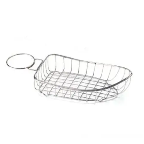 GET Enterprises - 4-80118 - Small Stainless Boat Basket w/ Condiment Holder