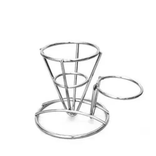 GET Enterprises - 4-880164 - Small Stainless French Fry Cone w/ 1 Holder