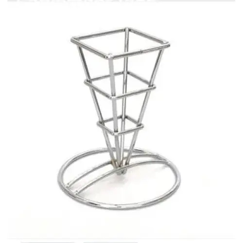 GET Enterprises - 4-21644 - Single Square Chrome French Fry Cone