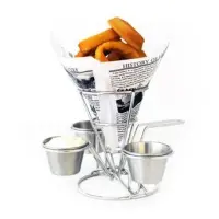 Clipper Mill - 4-96283 - Stainless Steel 3-Ring Appetizer Cone with Handle