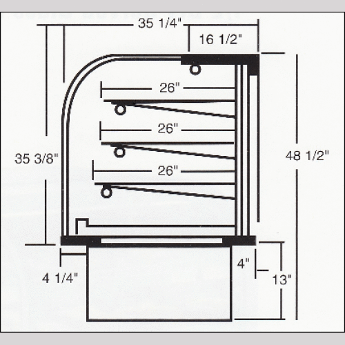Marc SPL-48 - 48" Combination Bakery Display Case - Curved Glass