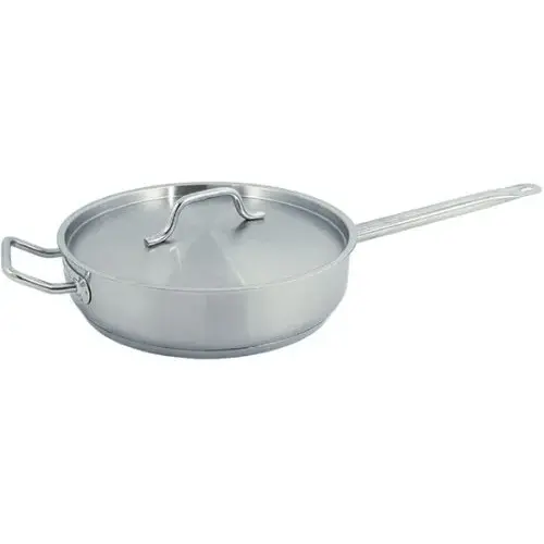Update International SSAU-3 - 20.88" x 2.75" x 10" - SuperSteel Stainless Steel Induction Ready Saute Pan with Cover  