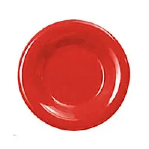 Thunder Group Round Wide Rim Round Plate - Pure Red - 9"  (12 per Case) [CR009PR]