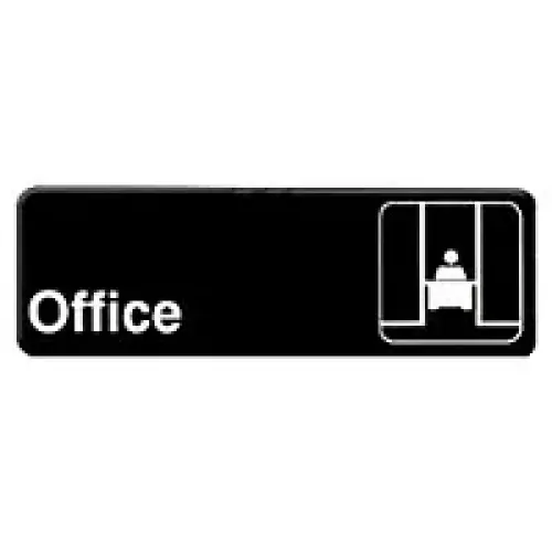 Thunder Group Office Sign 9" x 3" (12 per Case) [PLIS9323BK] 