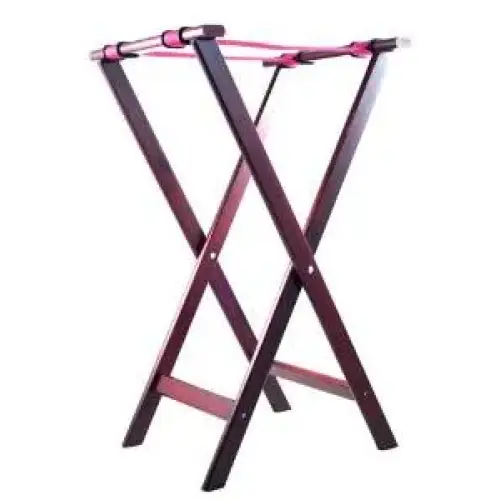 Update International TSW-32 - 17" x 32.75" x 16.75" - Cherry Wood Tray Stand  