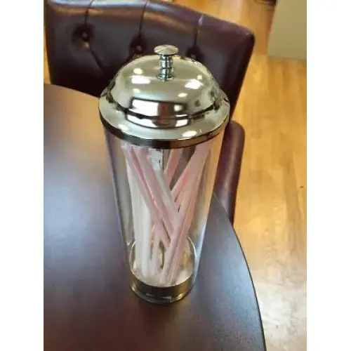 Winco SDP-3 - Stainless Steel Accent Straw Dispenser 